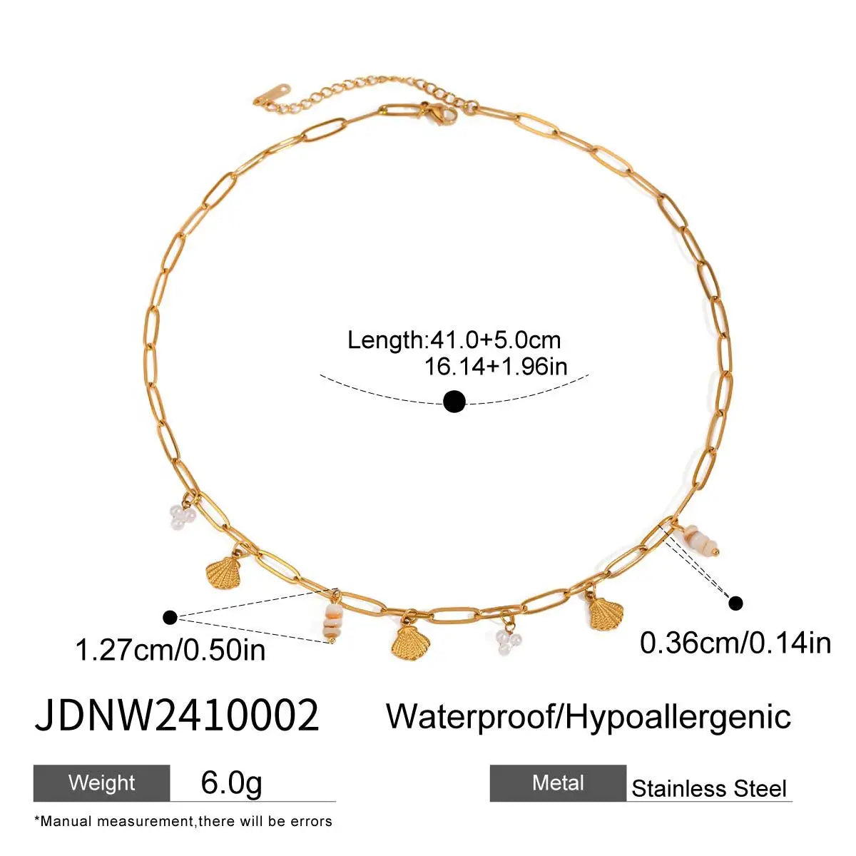 Conch Stone Rope Pendant — Stainless Steel · PS296