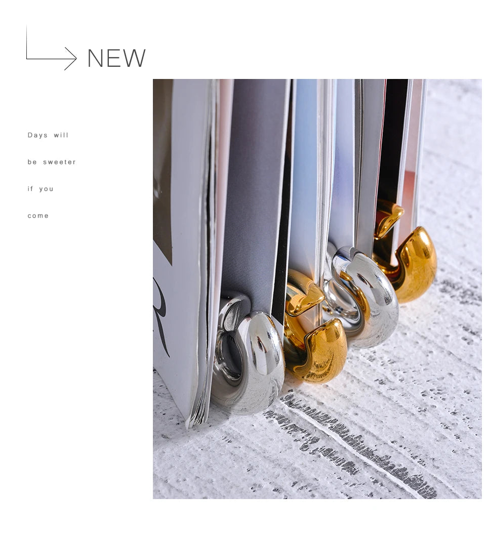 Geometric earrings in gold-plated stainless steel.