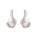 Pearl geometric earrings in gold-plated stainless steel with pearl.