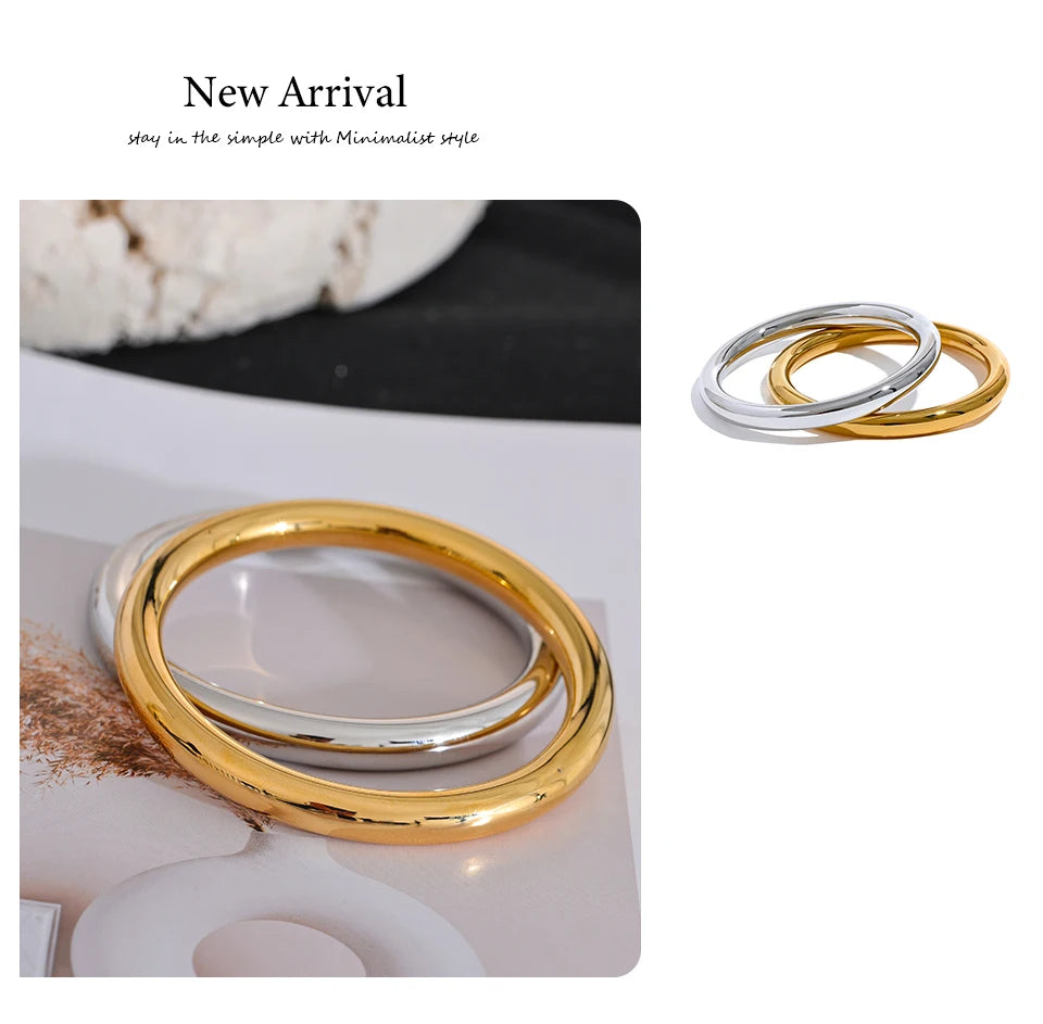 Hammered Geometric Bracelet — Gold-Plated Stainless Steel · PS2018
