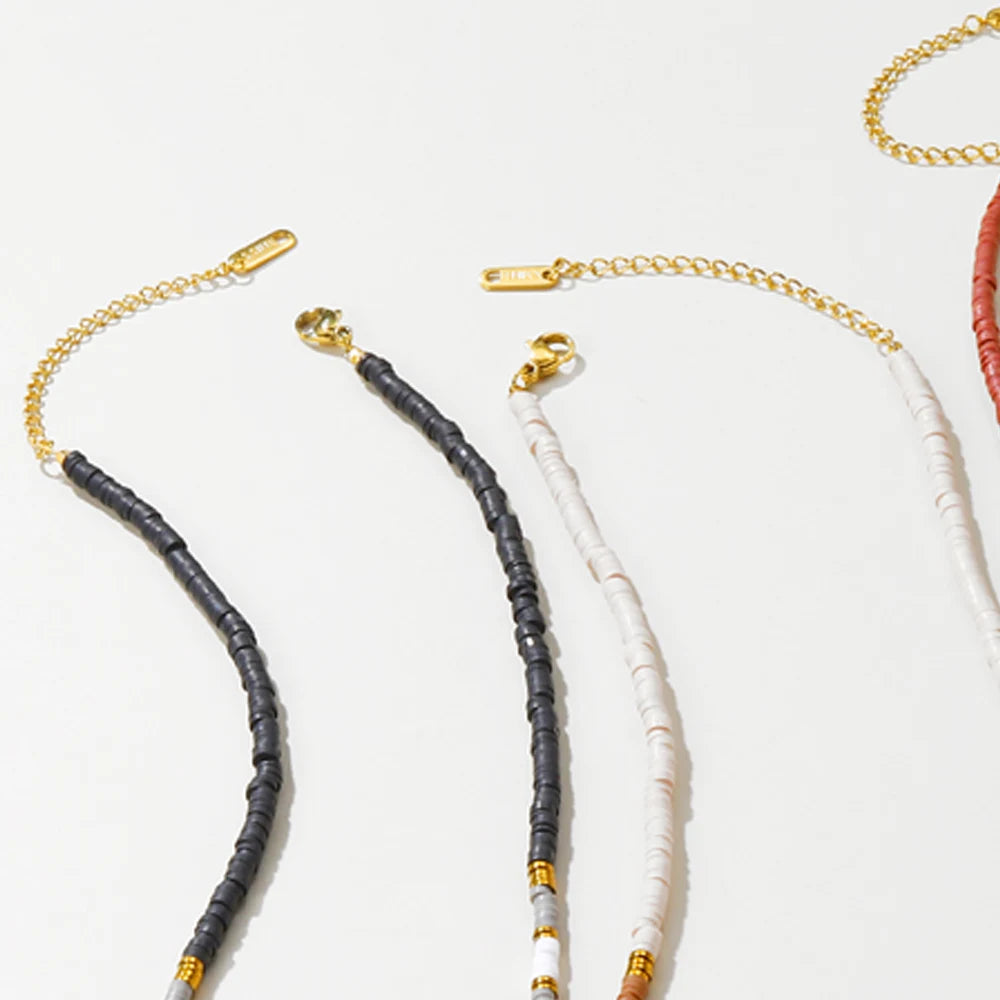 Colorful Acrylic Beaded Necklace — 316L Stainless Steel · PS437