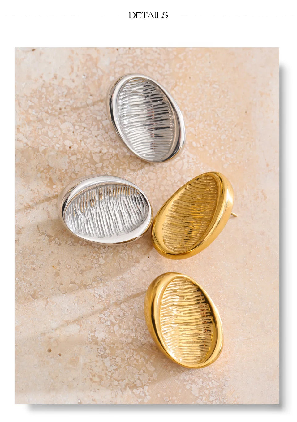 Geometric earrings in gold-plated stainless steel.