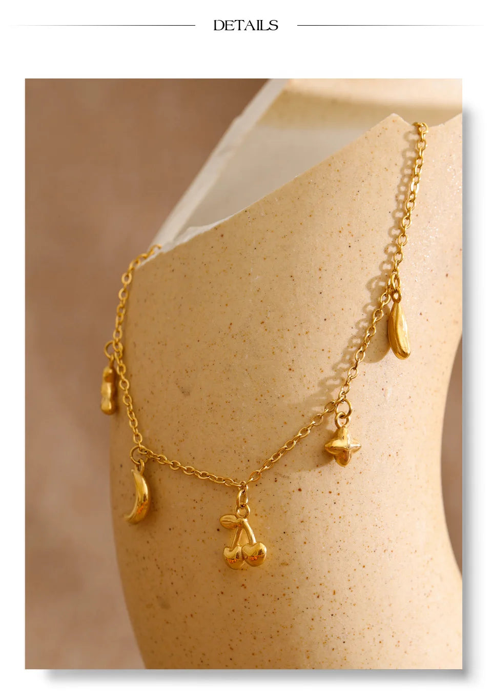 Star Moon Geometric Bracelet — Gold-Plated Stainless Steel · PS1126