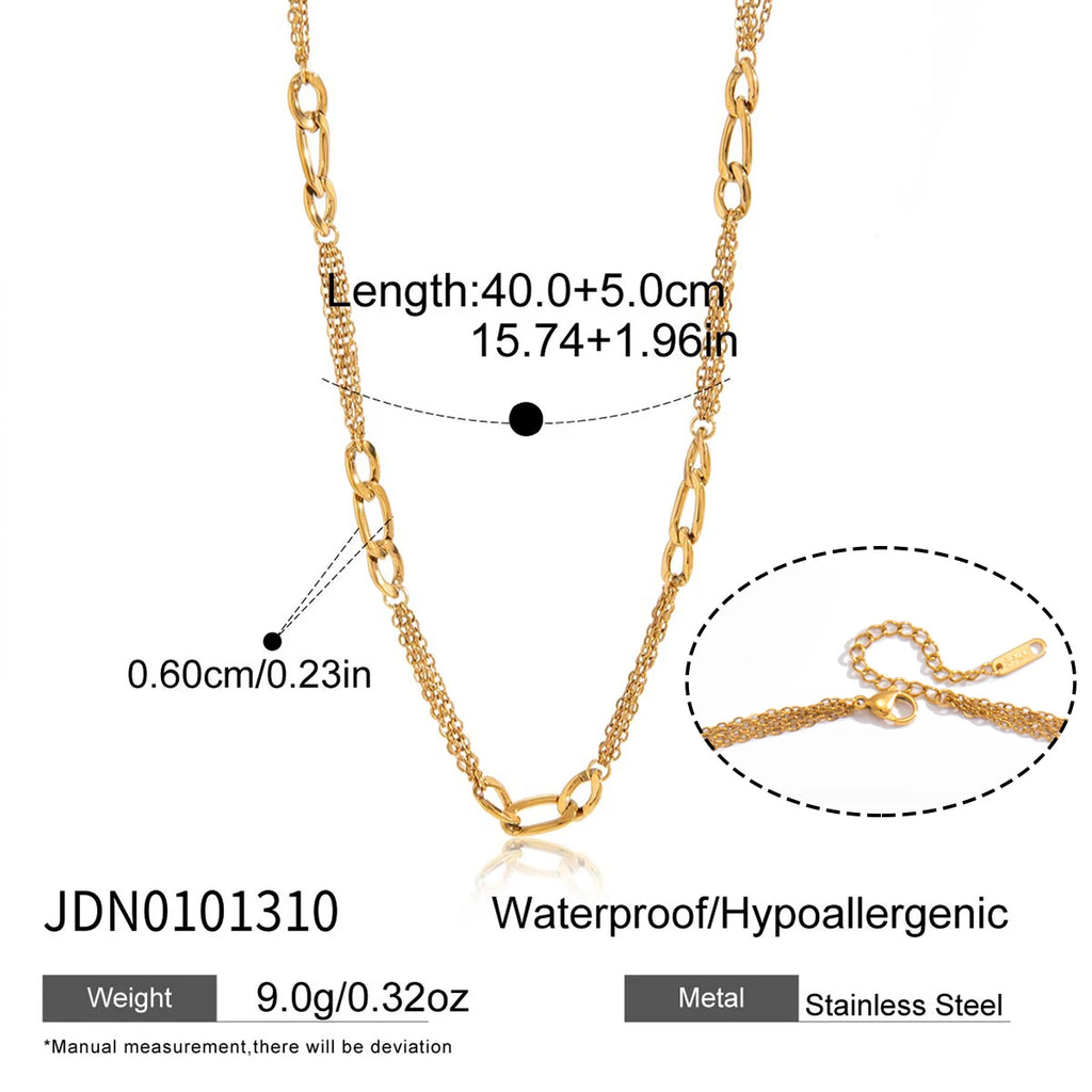 Two-Tone Figaro Chain Necklace — Stainless Steel · PS357