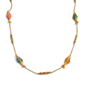 Enamel geometric chain necklace in gold-plated stainless steel with enamel.