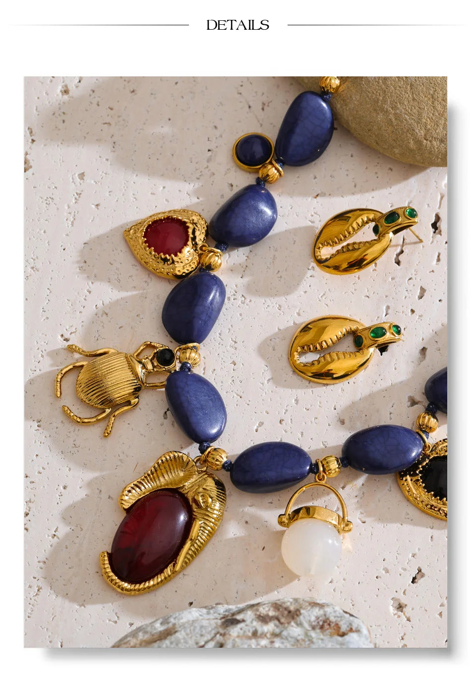 Blue Pearl Acrylic Earrings — Gold-Plated Stainless Steel with Pearl and Acrylic · PS2013