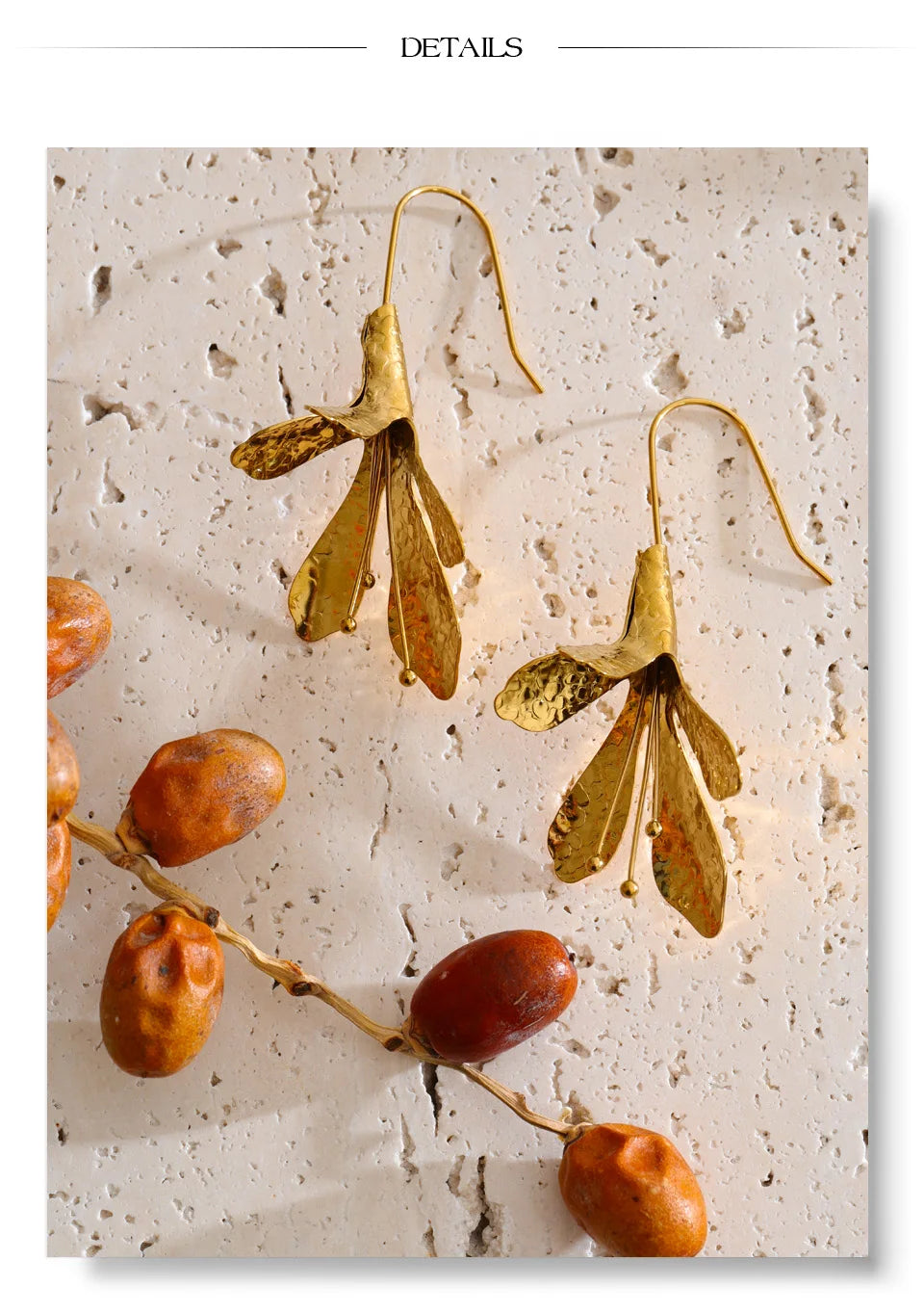 Flower Earrings — Gold-Plated Stainless Steel · PS1373