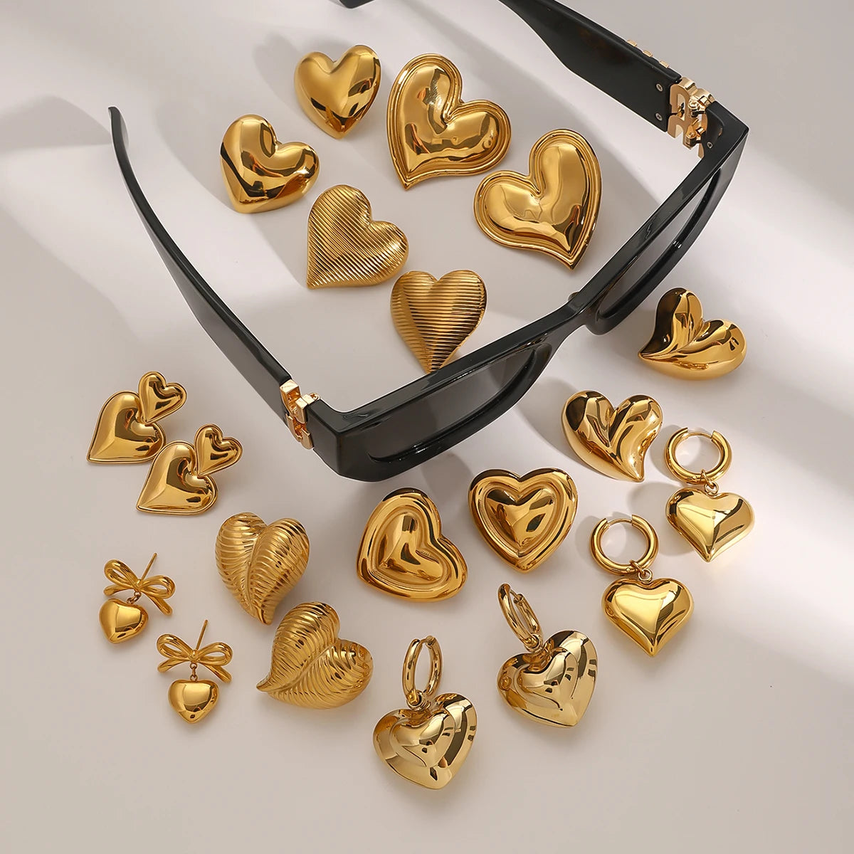 Mini Heart Stud Earrings — Stainless Steel · PS063