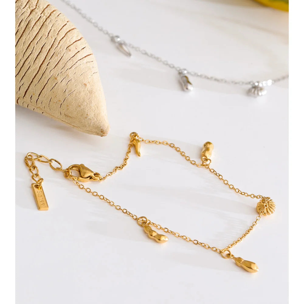 Geometric Chain Bracelet — Gold-Plated Stainless Steel · PS1061
