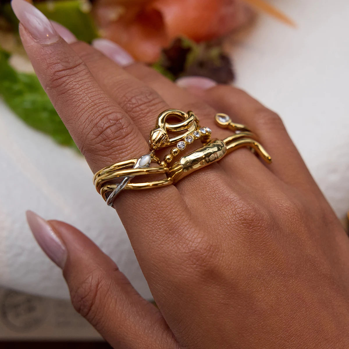 Snake Irregular Ring — Stainless Steel · PS344