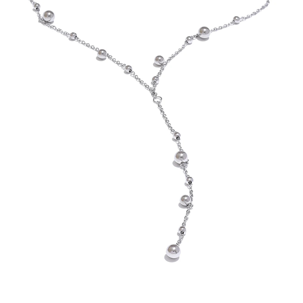 Beaded necklace in gold-plated stainless steel.
