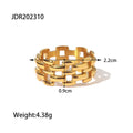 Oval Stone Ring Stack — Stainless Steel · PS267