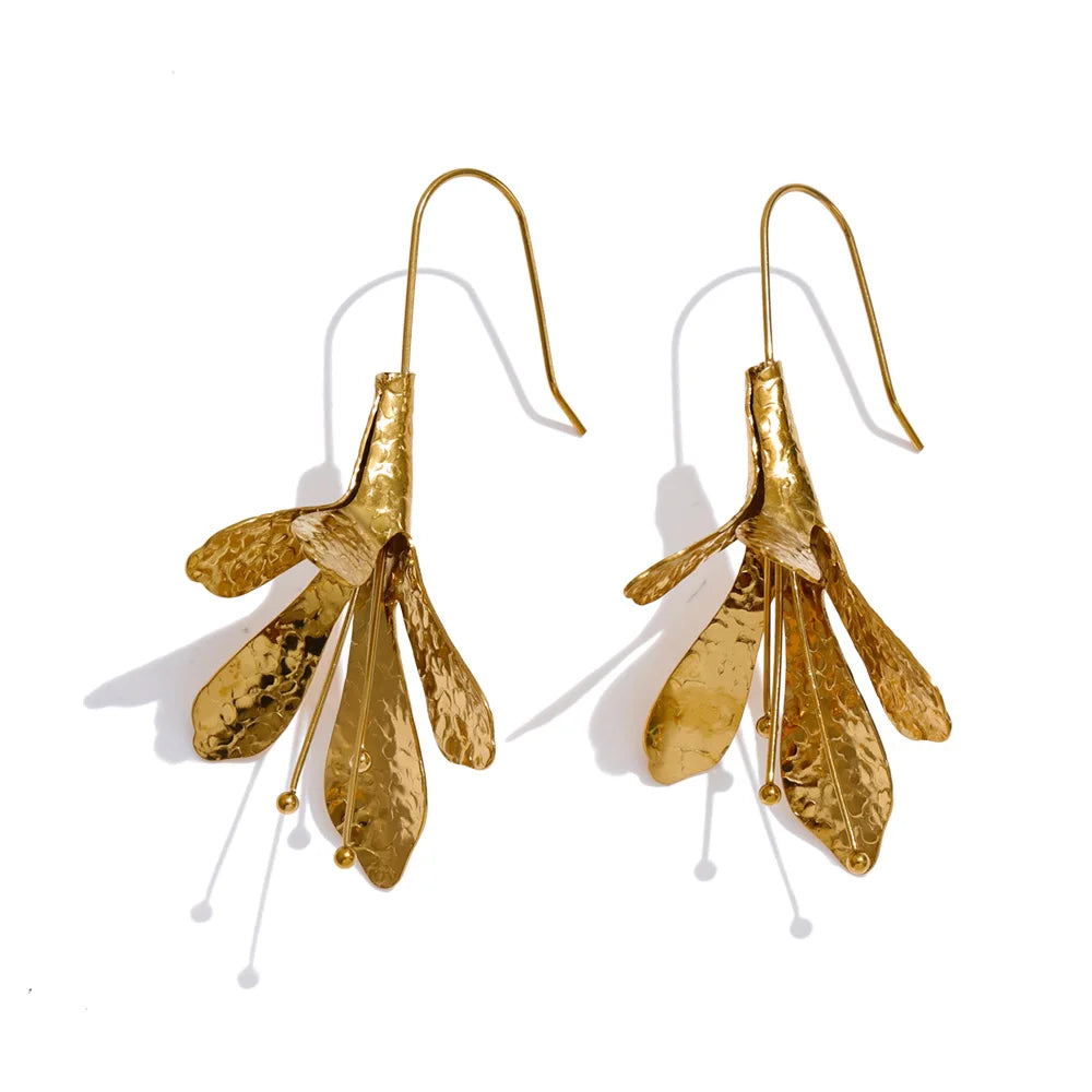 Flower Earrings — Gold-Plated Stainless Steel · PS1373