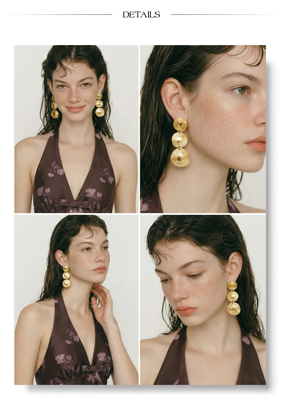 Geometric earrings in gold-plated stainless steel.