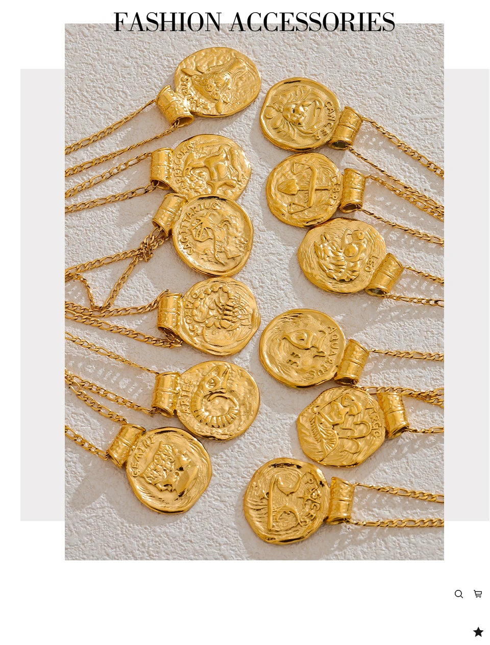 Geometric necklace in gold-plated stainless steel.