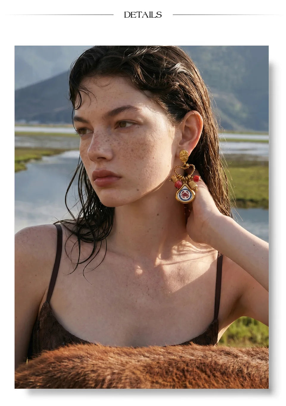 Enamel Heart Geometric Earrings — Gold-Plated Stainless Steel with Enamel · PS1026