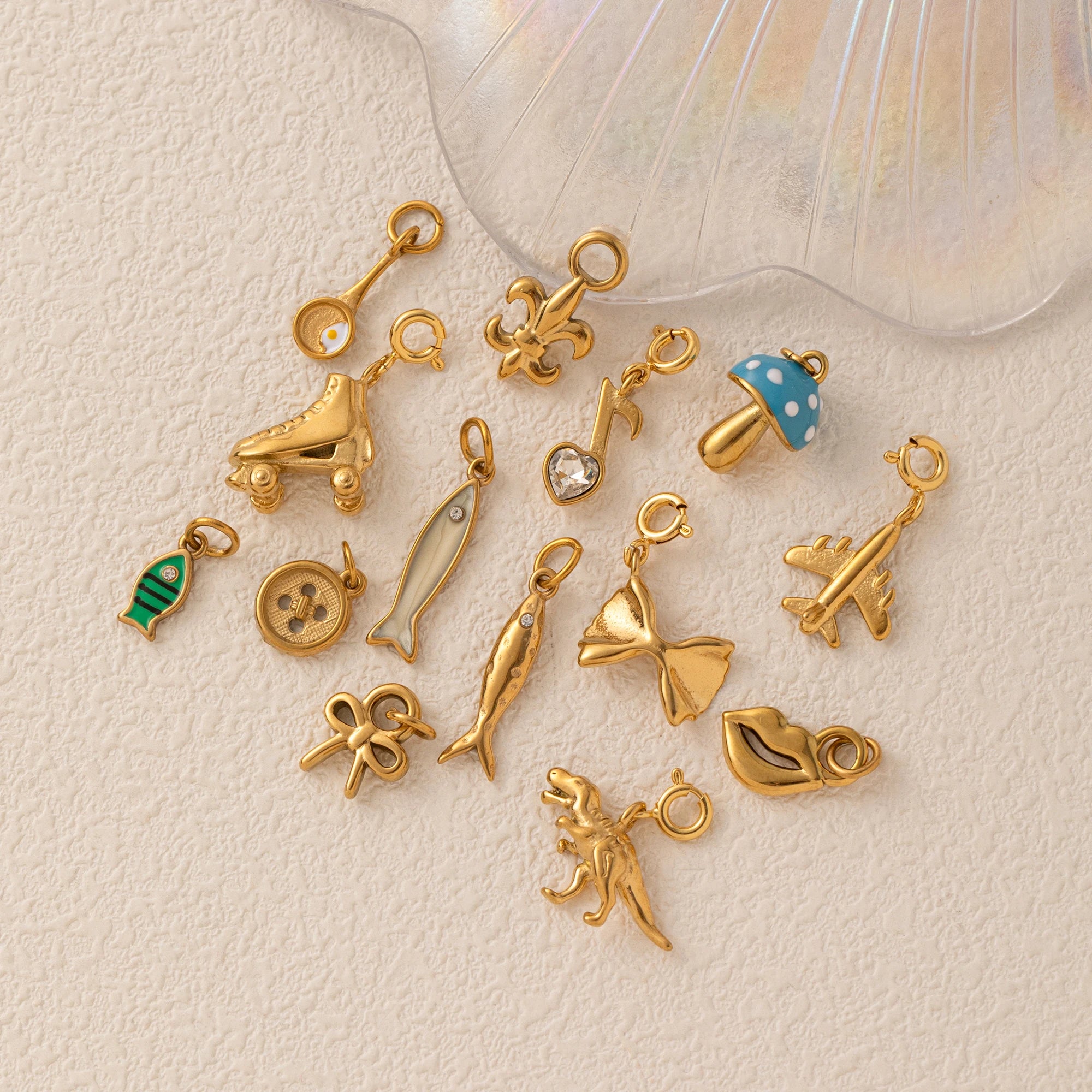 【DIY Pendant】18K Gold Plated Stainless Steel Charm Pendant - PS025