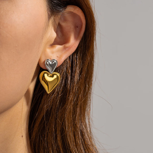 Heart Smooth Earrings — Stainless Steel · PS317