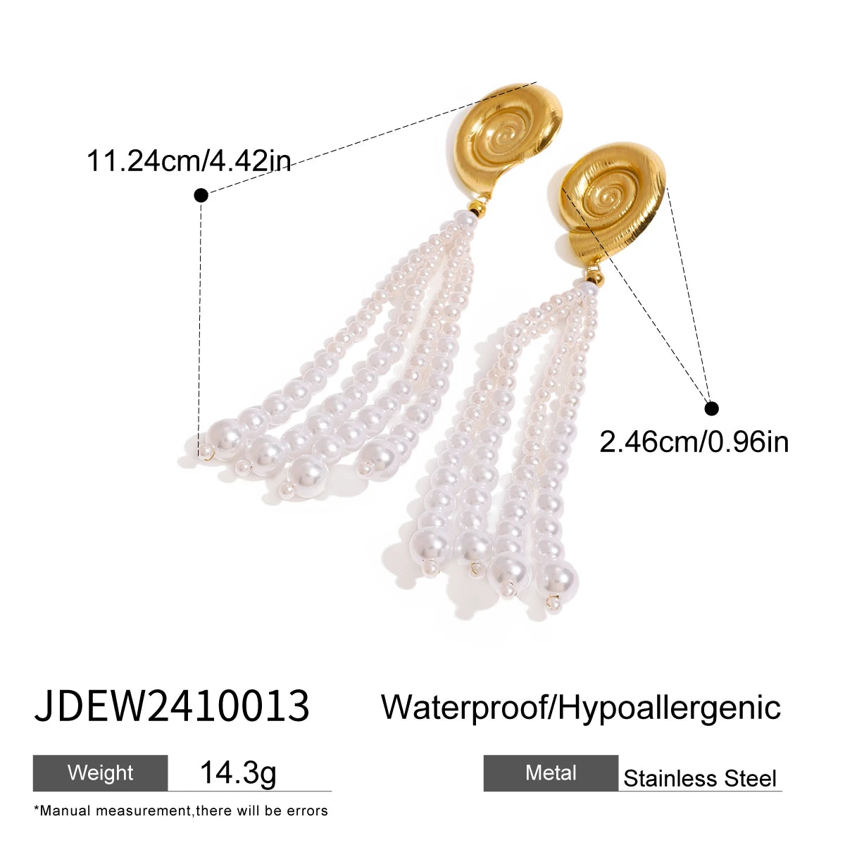 Pearl Tassel Ocean Earrings — Stainless Steel · PS077