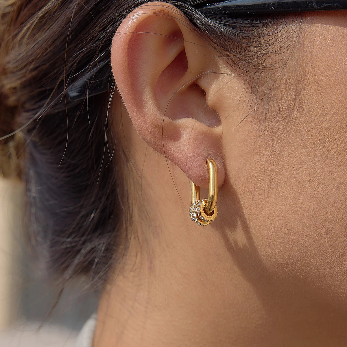 U-Shaped CZ Ear Cuff — Stainless Steel · PS372