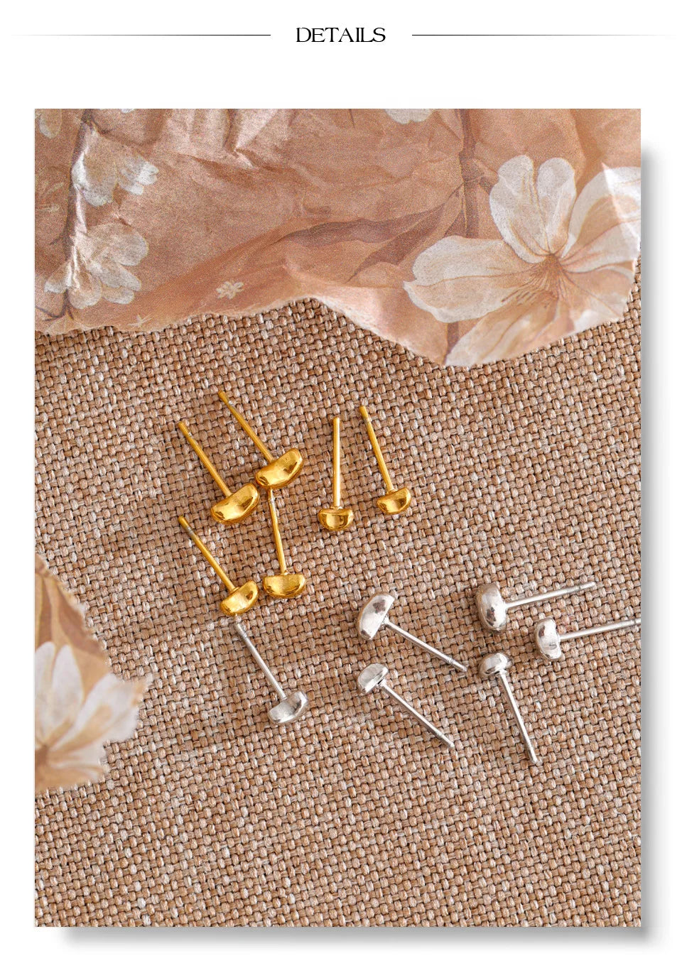 Heart earrings in gold-plated stainless steel.