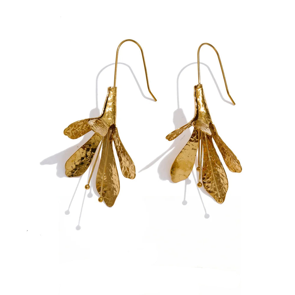 Flower Earrings — Gold-Plated Stainless Steel · PS1373