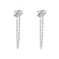 Cubic Zirconia Geometric Chain Earrings — Gold-Plated Stainless Steel with Cubic Zirconia · PS1323