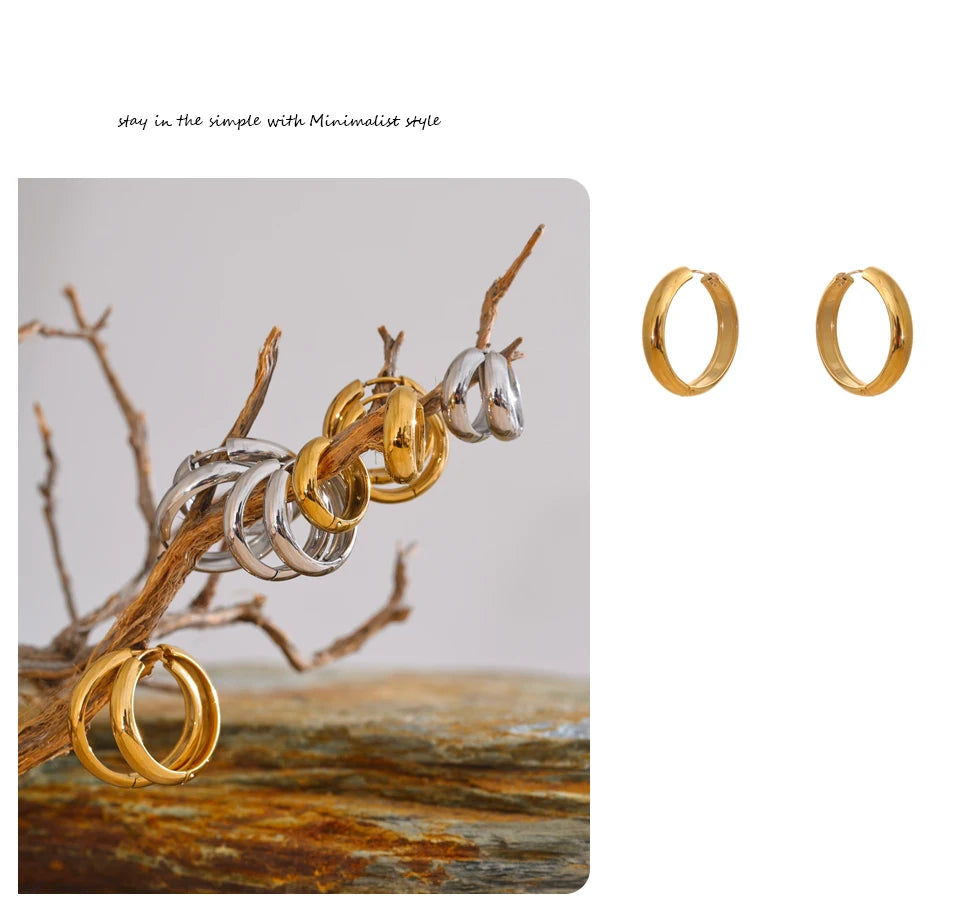 Geometric earrings in gold-plated stainless steel.