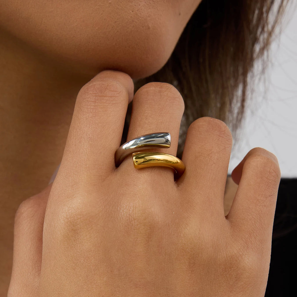 Dual Color Line Ring — Stainless Steel · PS300