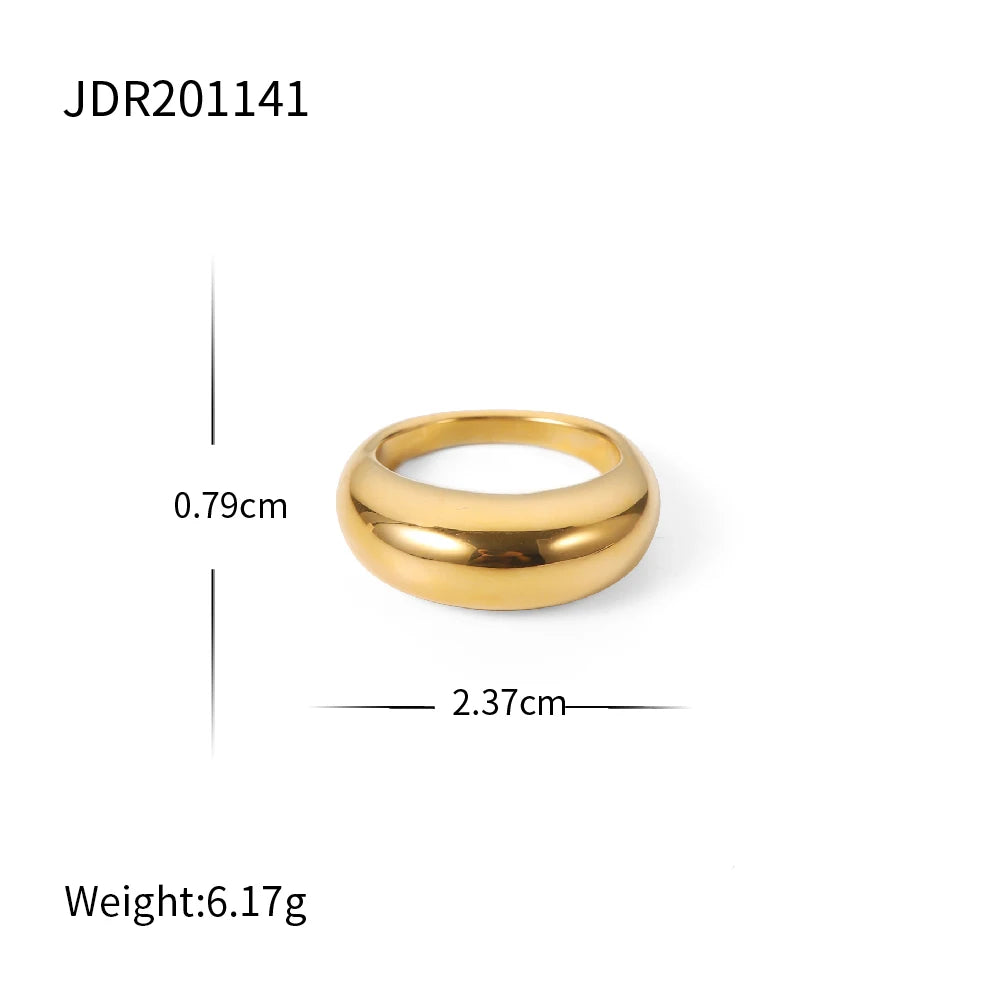 Twisted Croissant Signet Ring — Stainless Steel · PS353