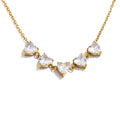 Cubic zirconia heart necklace in gold-plated stainless steel with cubic zirconia.