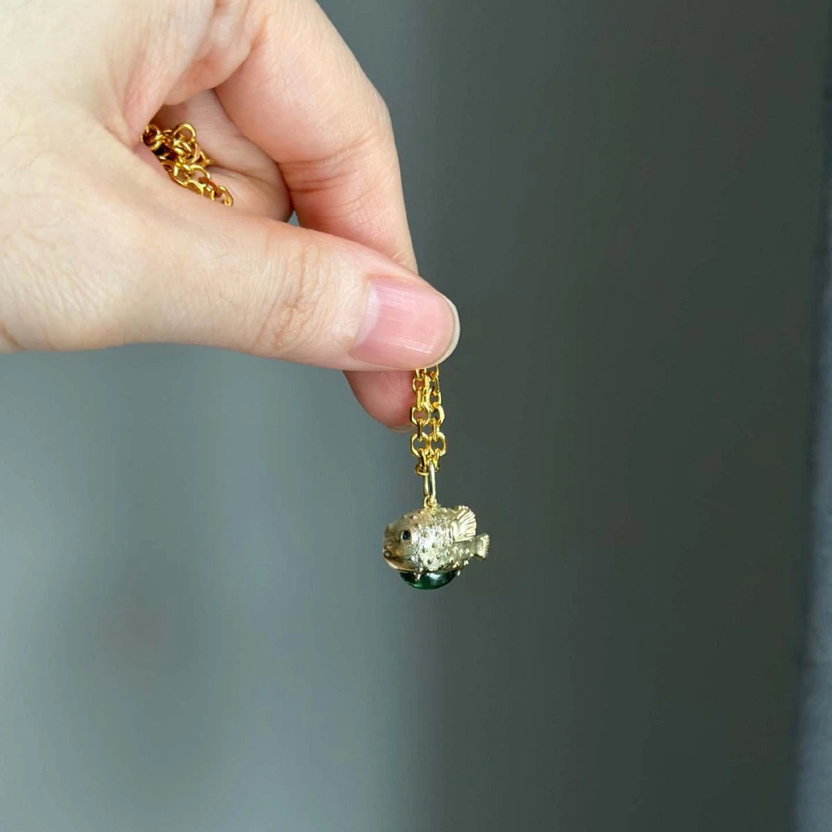 Summer Vacation Beach Series Small Puffer Pendant Natural Stone Necklace Style Collar Chain Color Preservation