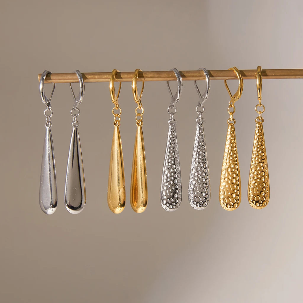 Long Chain Tassel Earrings — Stainless Steel · PS104
