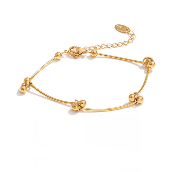 Minimalist Geometric Chain Bracelet — Gold-Plated Stainless Steel · PS1033