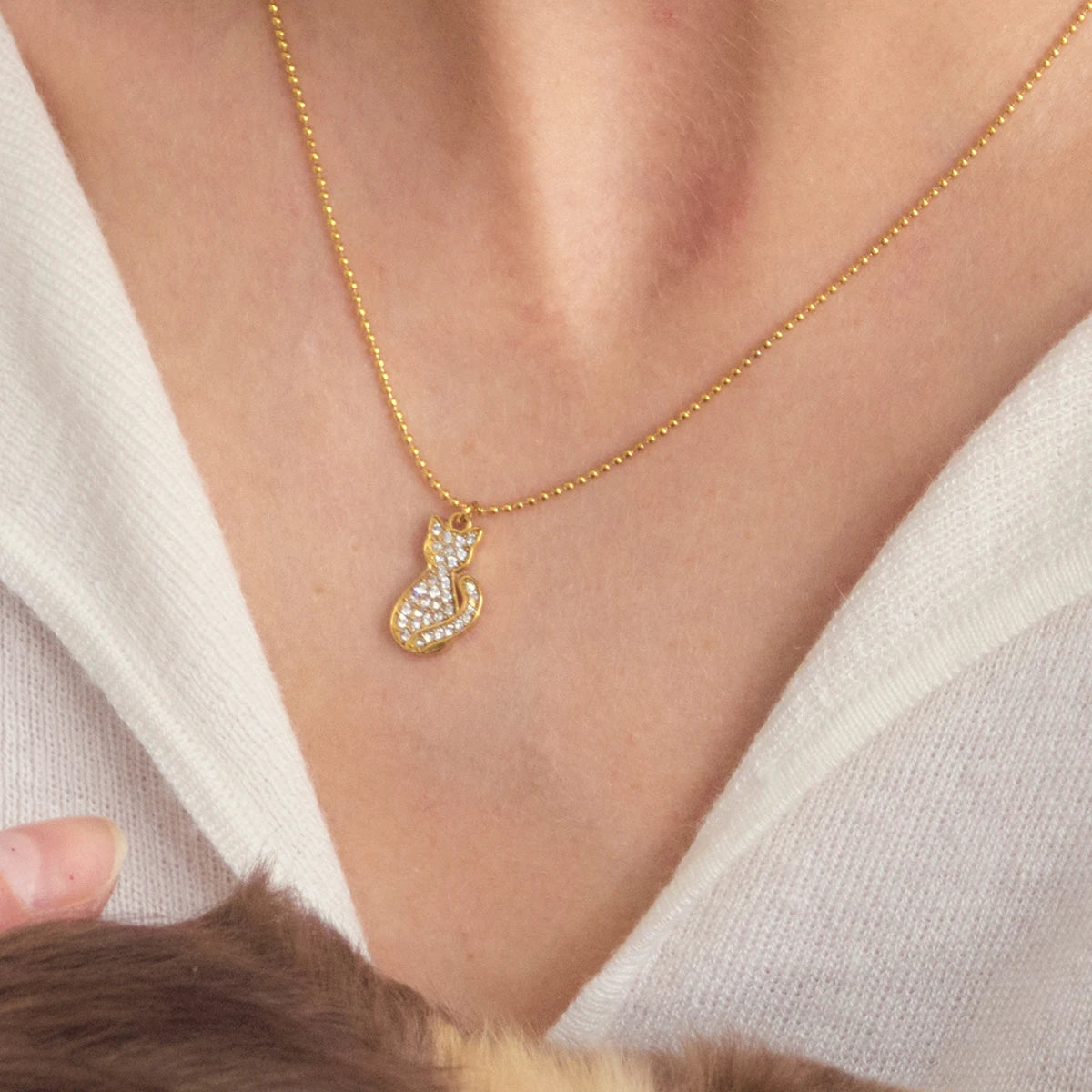 Pet Hug Pendant Necklace — Stainless Steel · PS338