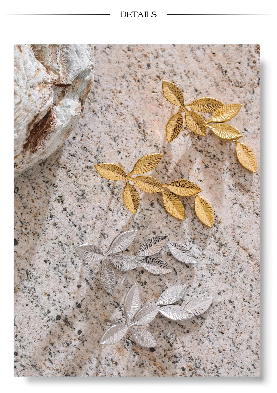 Geometric earrings in gold-plated stainless steel.
