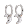 Heart star moon earrings in gold-plated stainless steel.