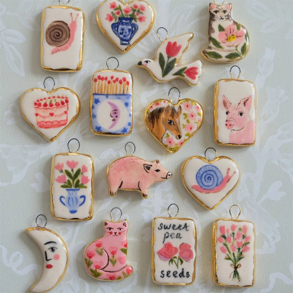 【DIY Pendant】Stainless Steel Animal & Floral Charm Pendant - PS005