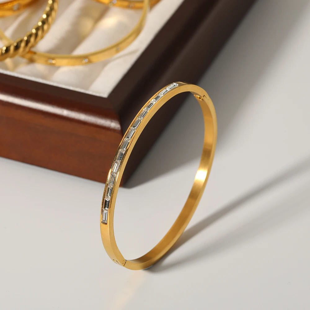 Zircon Crystal Bracelet — 316L Stainless Steel · PS462