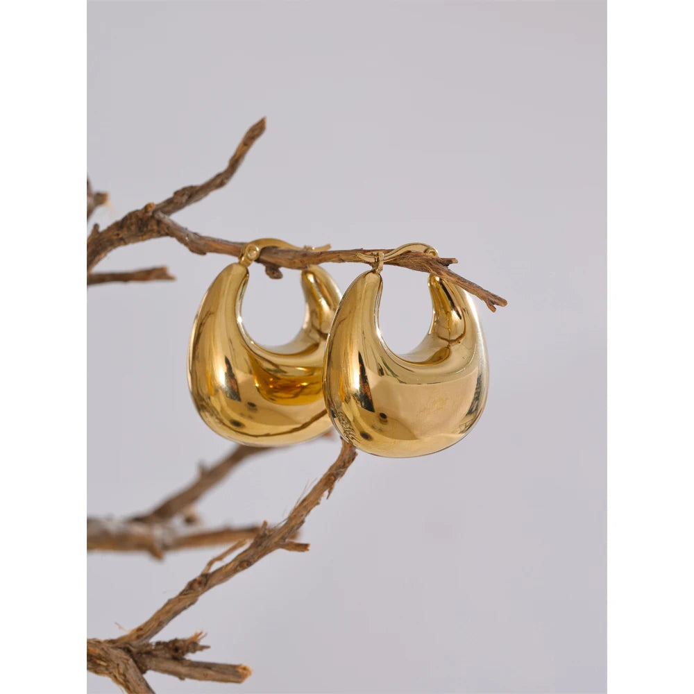 Geometric earrings in gold-plated stainless steel.