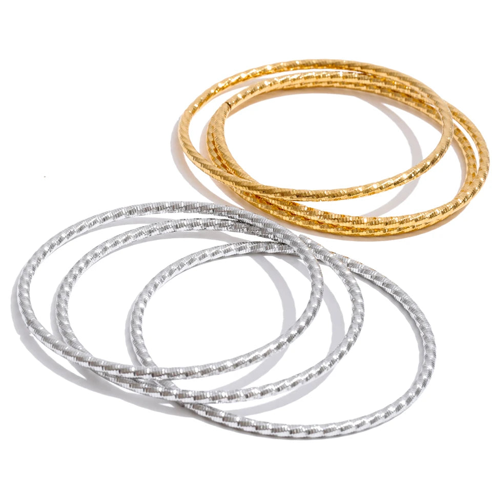 Geometric Layered Bracelet — Gold-Plated Stainless Steel · PS1635