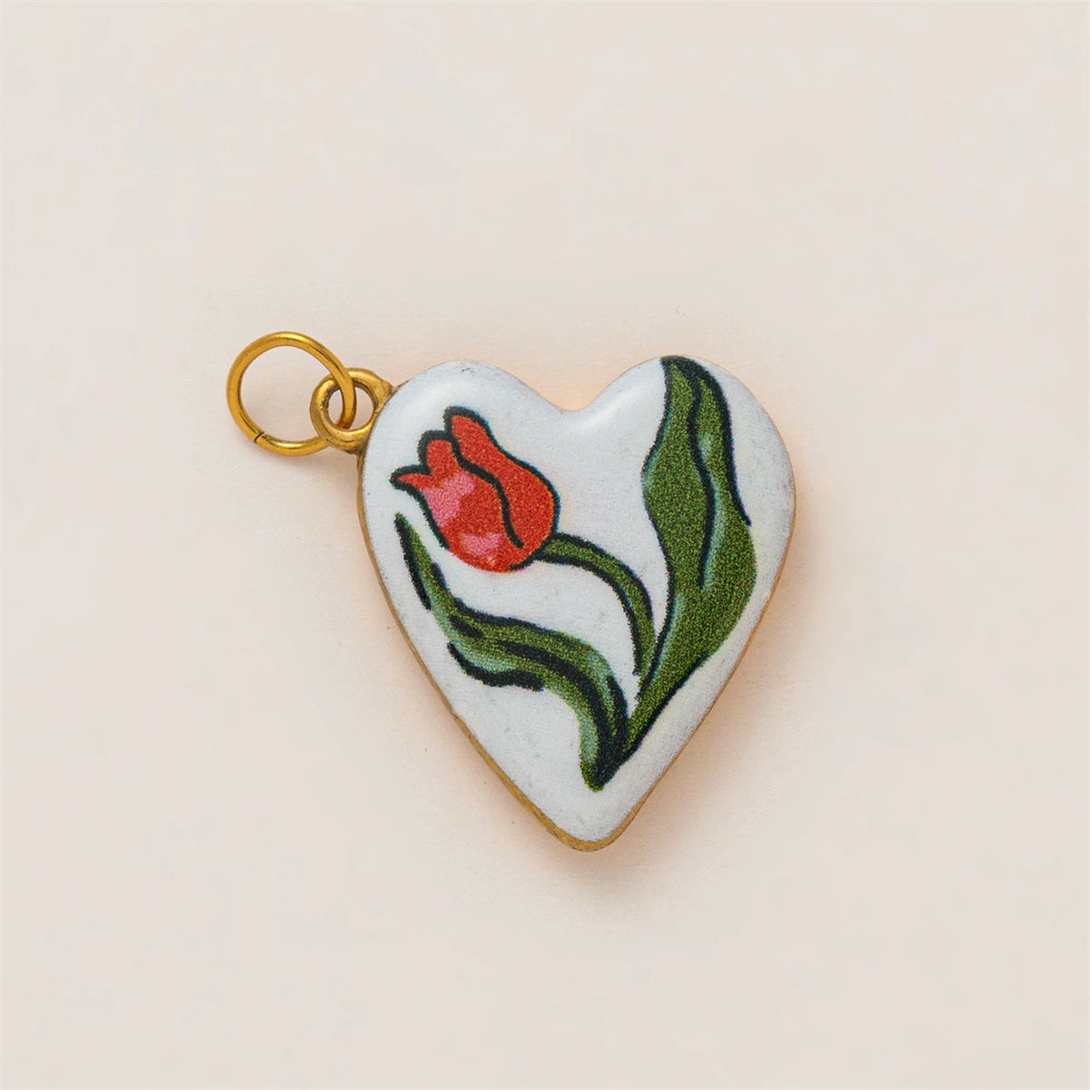 【DIY Pendant】Stainless Steel Floral Charm Pendant - PS011