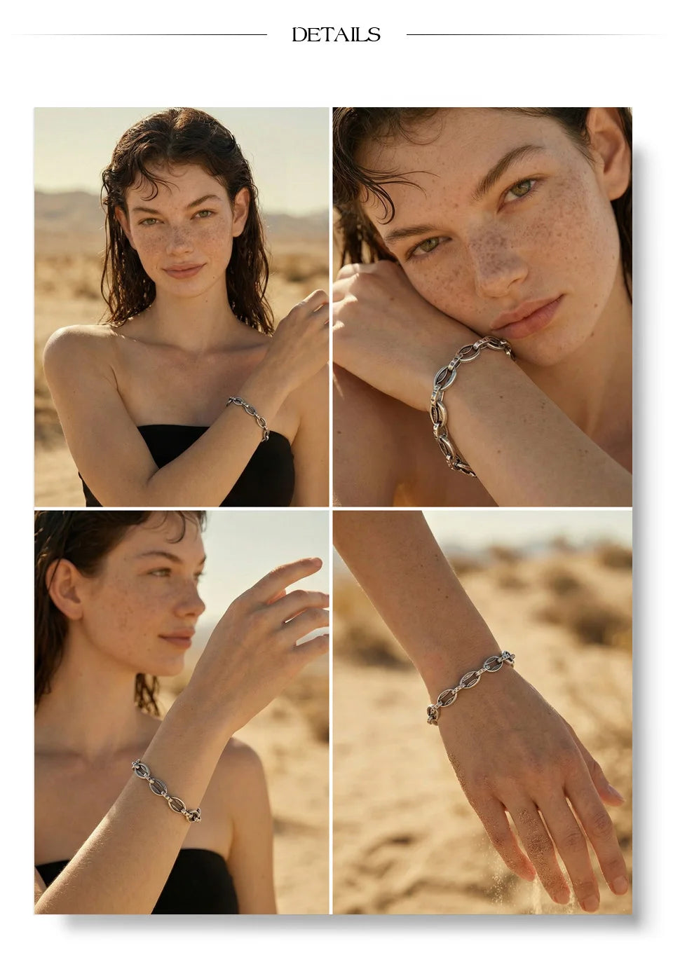 Vintage Geometric Chain Bracelet — Gold-Plated Stainless Steel · PS1366