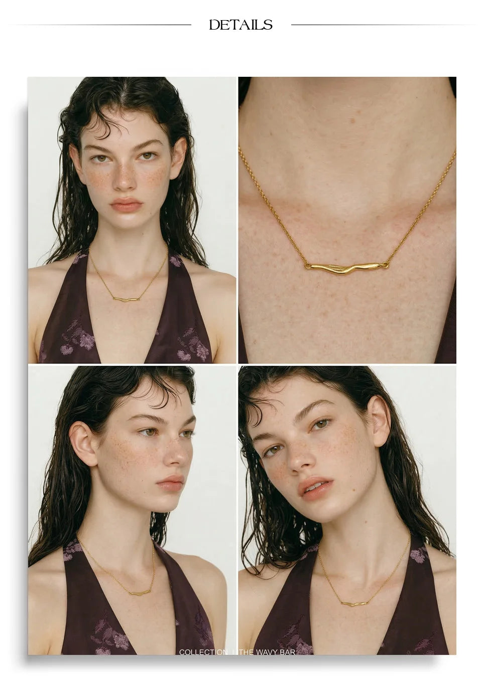 Geometric necklace in stainless steel.