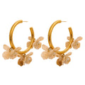 Resin flower multi-color earrings in gold-plated stainless steel with resin.