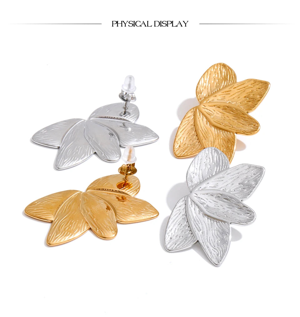 Flower Earrings — Gold-Plated Stainless Steel · PS1717
