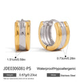 Two-Tone Crystal Hoop Earrings — Stainless Steel · PS118