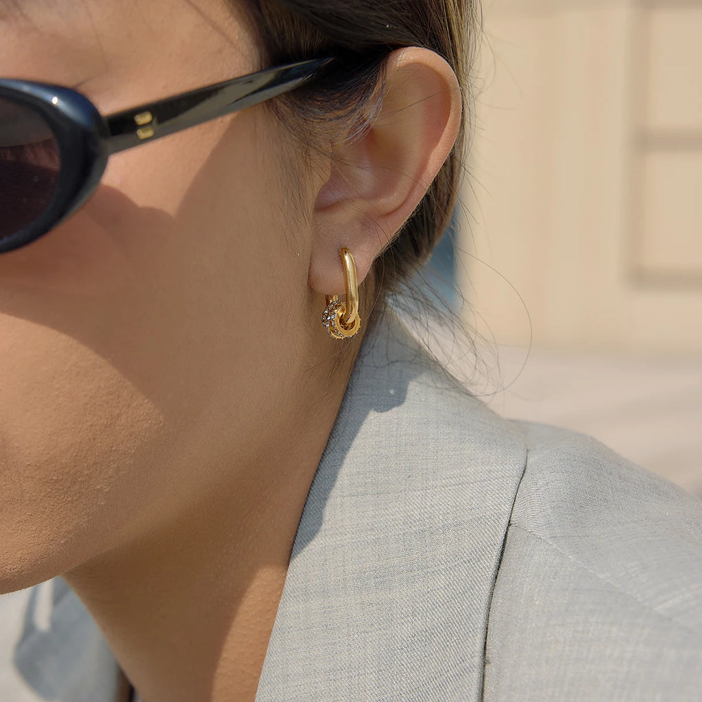 U-Shaped CZ Ear Cuff — Stainless Steel · PS372