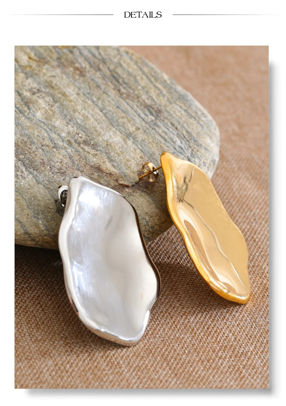 Geometric earrings in gold-plated stainless steel.