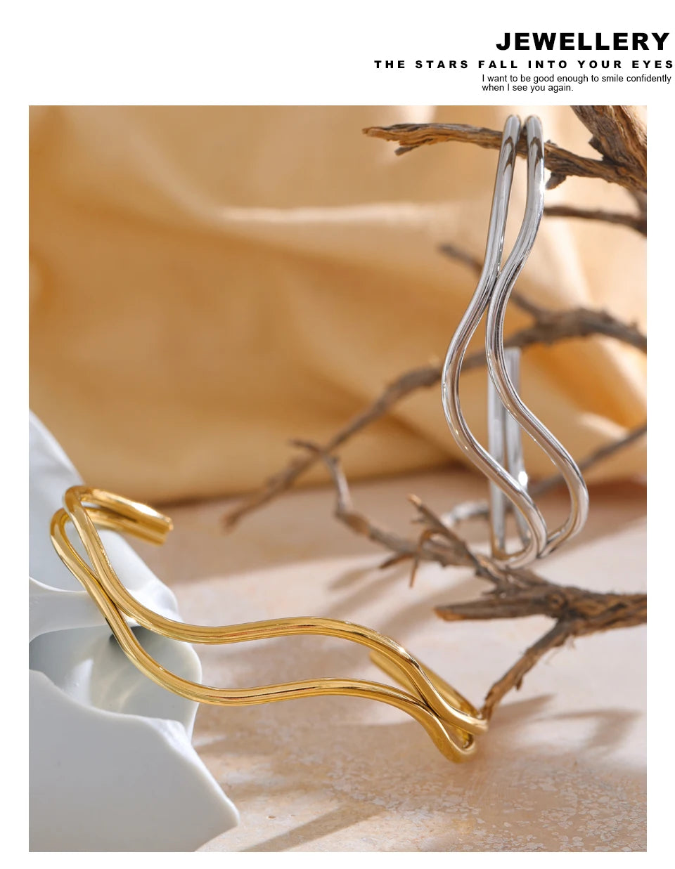 Geometric Layered Bracelet — Gold-Plated Stainless Steel · PS1626